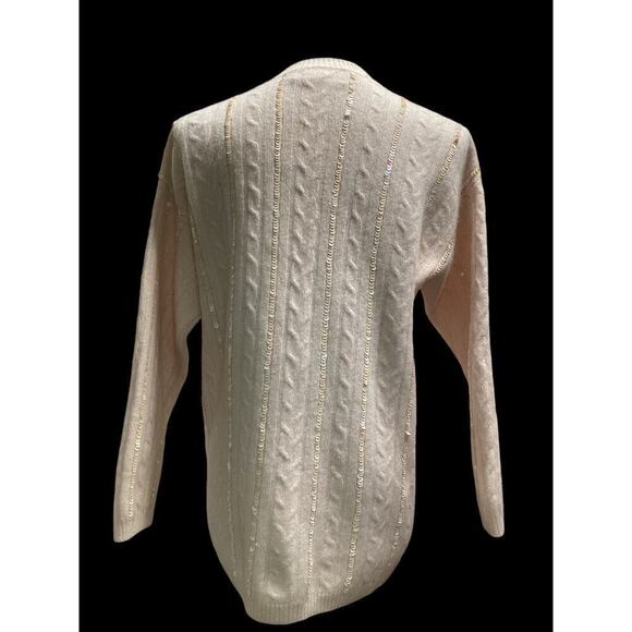 Classiques Entier  winter V-neck lambswool angora rabbit’s hair women’s M beige - Picture 3 of 8